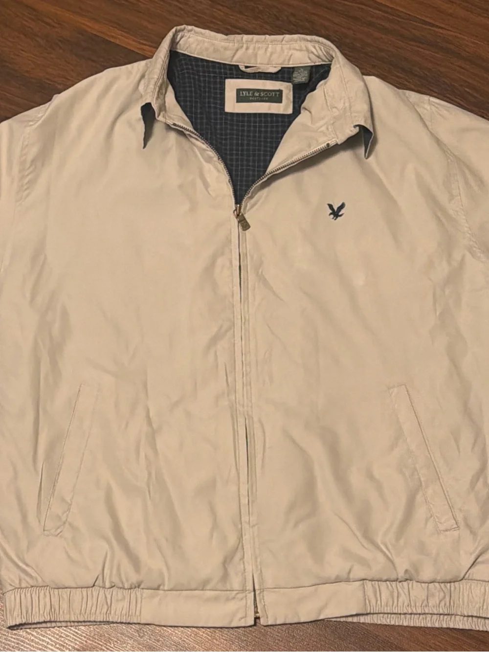 Lyle & Scott Beige Men's Windbreaker with Navy Logo